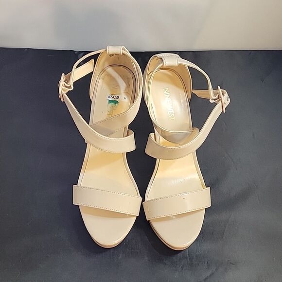 NINE WEST OPEN TOE THREE ADJUSTABLE BUCKLE ANKLE STRAP WOMEN"S SANDAL - Picture 2 of 13